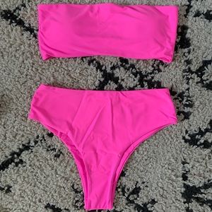 Hot pink bathing suit